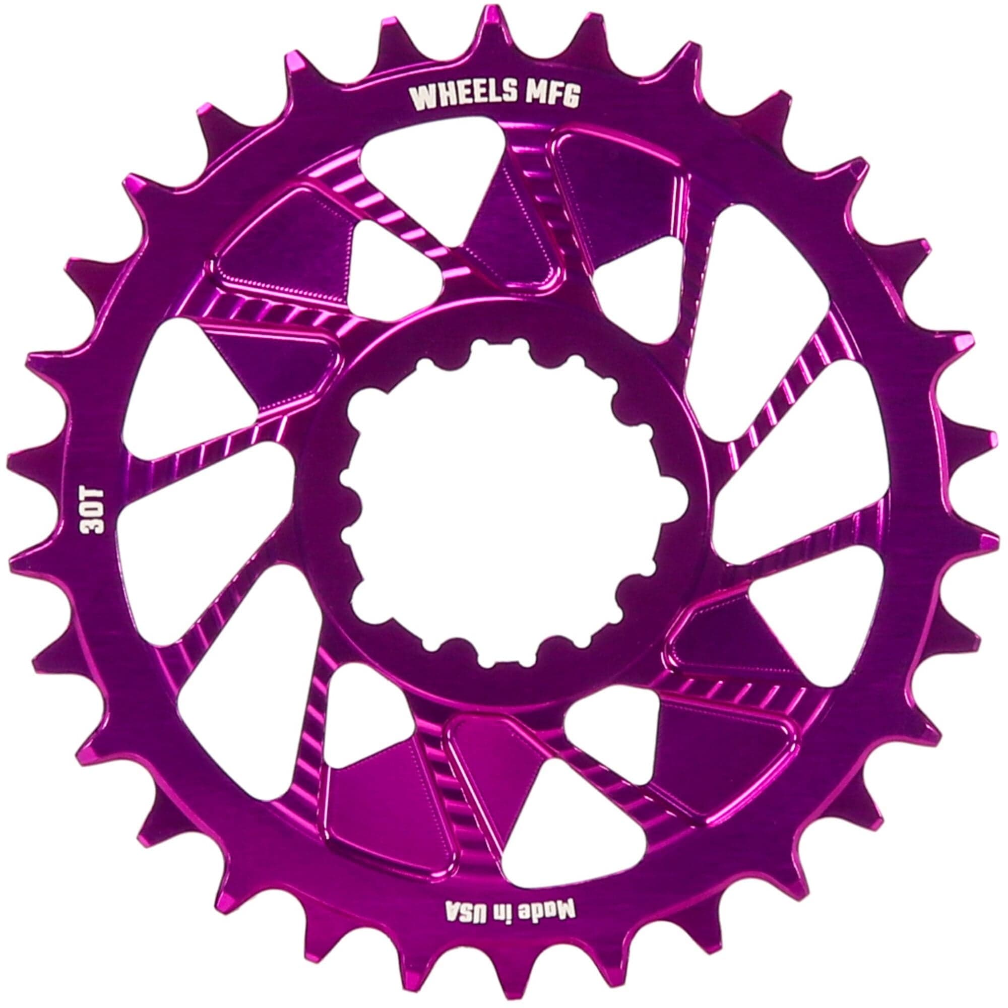 Wheels Manufacturing Purple; Chainring 30T; SRAM 3-Bolt; 3mm; Hyperglide+ Chain