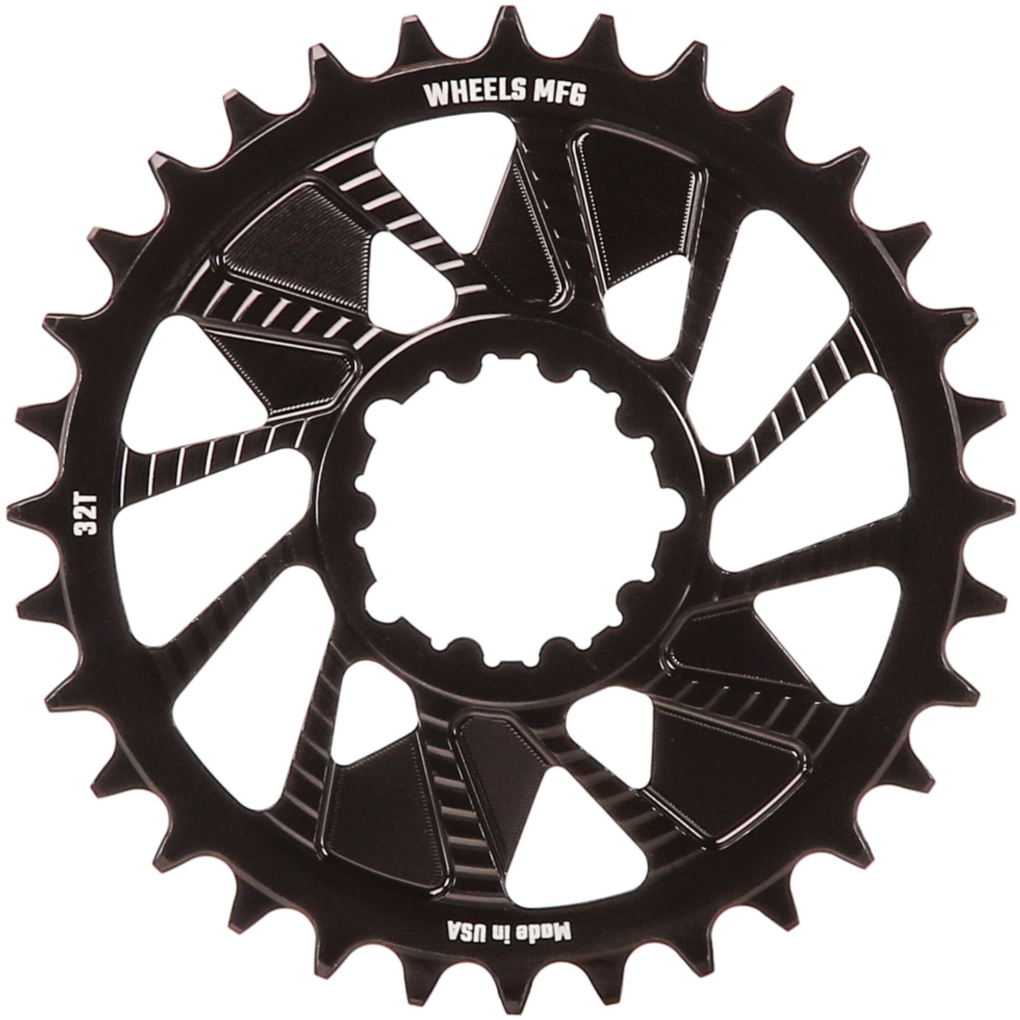 Wheels Manufacturing Black; Chainring 32T; Shimano Direct Mount; 1.5mm Outboard; HG+ Chain