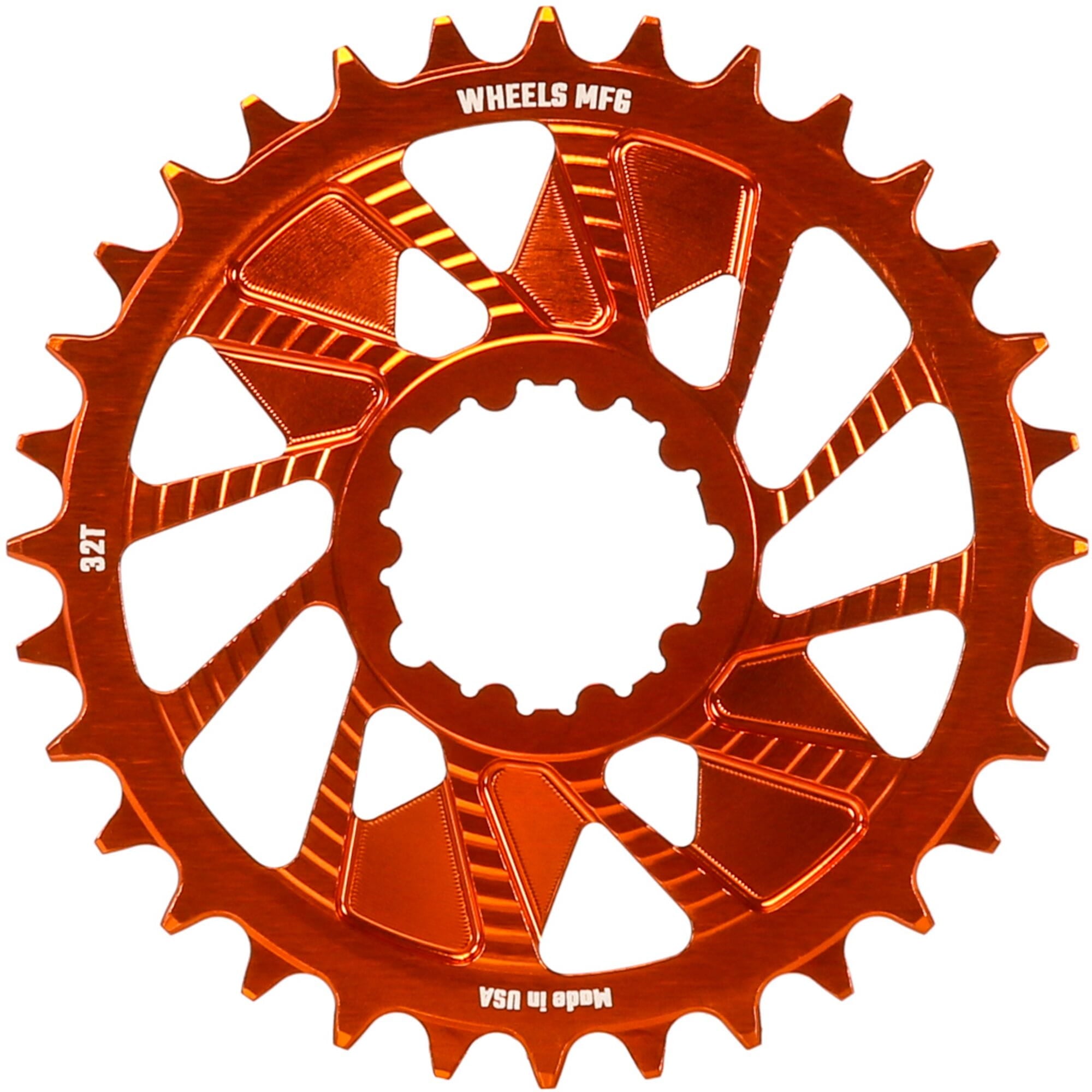 Wheels Manufacturing Orange; Chainring 32T; Shimano Direct Mount; 1.5mm Outboard; HG+ Chain