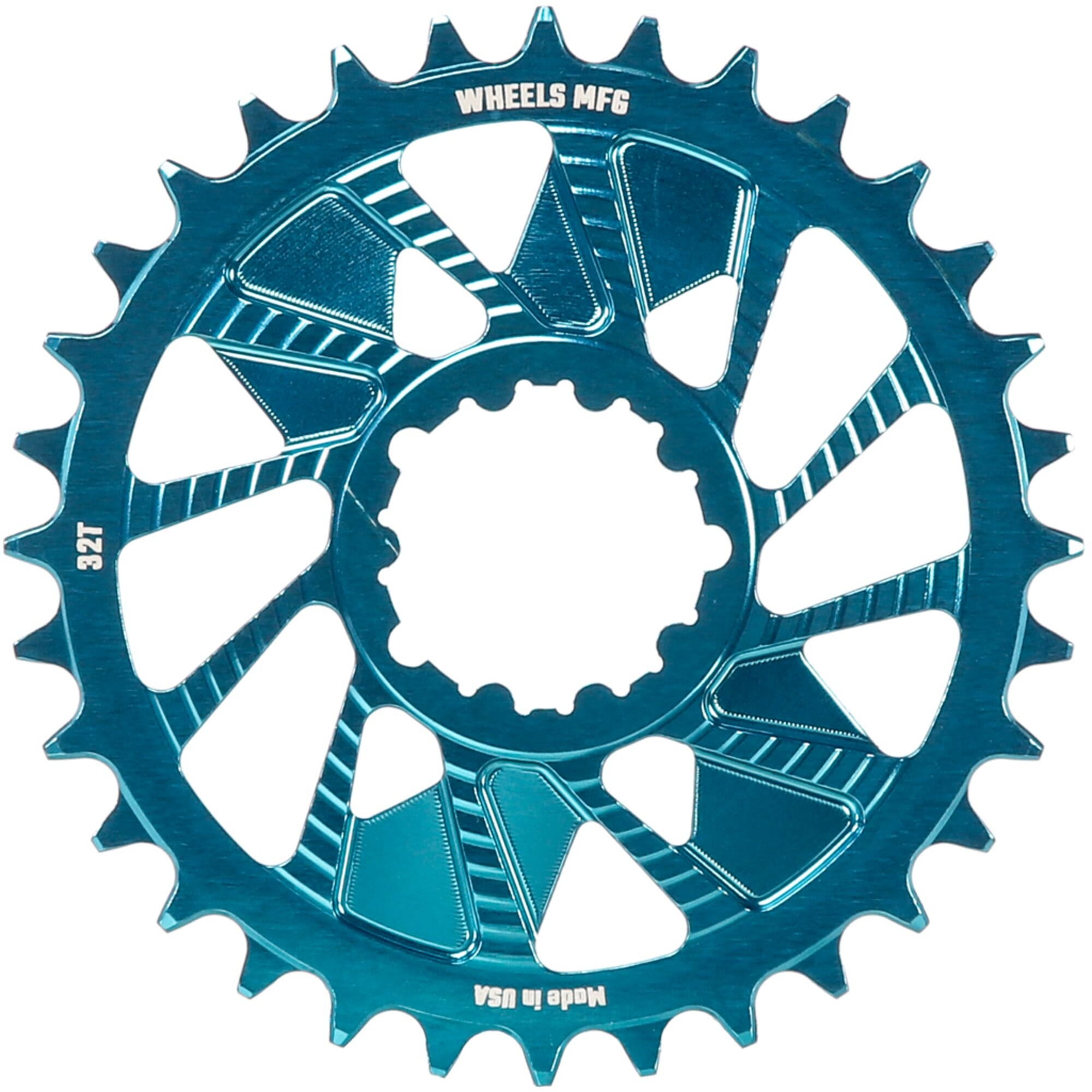 Wheels Manufacturing Teal; Chainring 32T; Shimano Direct Mount; 1.5mm Inboard; HG+ Chain