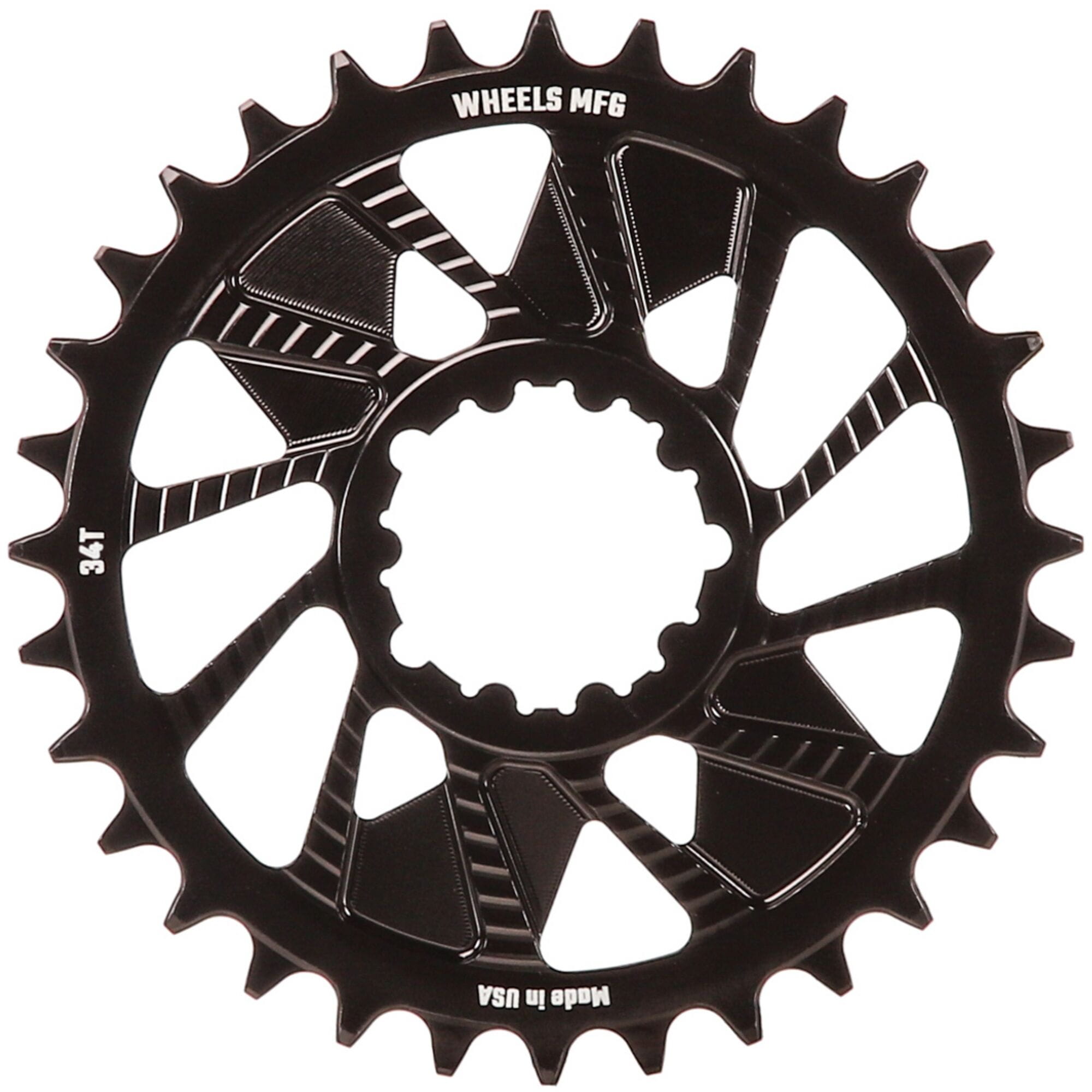 Wheels Manufacturing Black; Chainring 34T; Shimano Direct Mount; 1.5mm Inboard; HG+ Chain