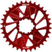 Wheels Manufacturing Red; Chainring 34T; SRAM 3-Bolt; 3mm; Hyperglide+ Chain