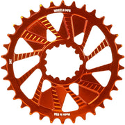 Wheels Manufacturing Orange; Chainring 34T; SRAM 3-Bolt; 3mm; Hyperglide+ Chain