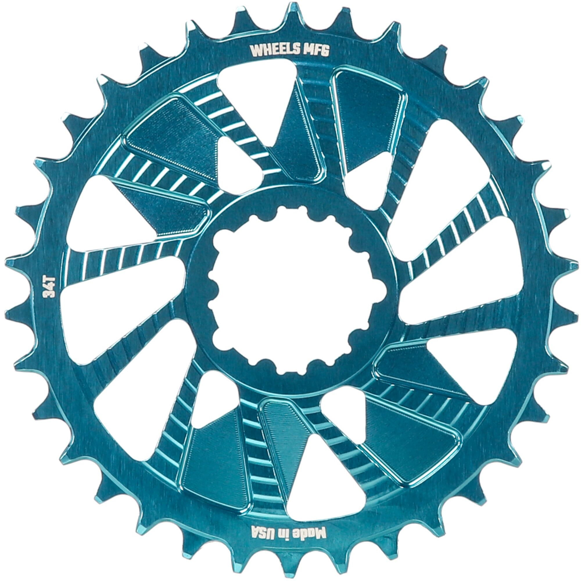 Wheels Manufacturing Teal; Chainring 34T; Shimano Direct Mount; 1.5mm Outboard; HG+ Chain