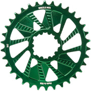 Wheels Manufacturing Green; Chainring 34T; Shimano Direct Mount; 1.5mm Inboard; HG+ Chain