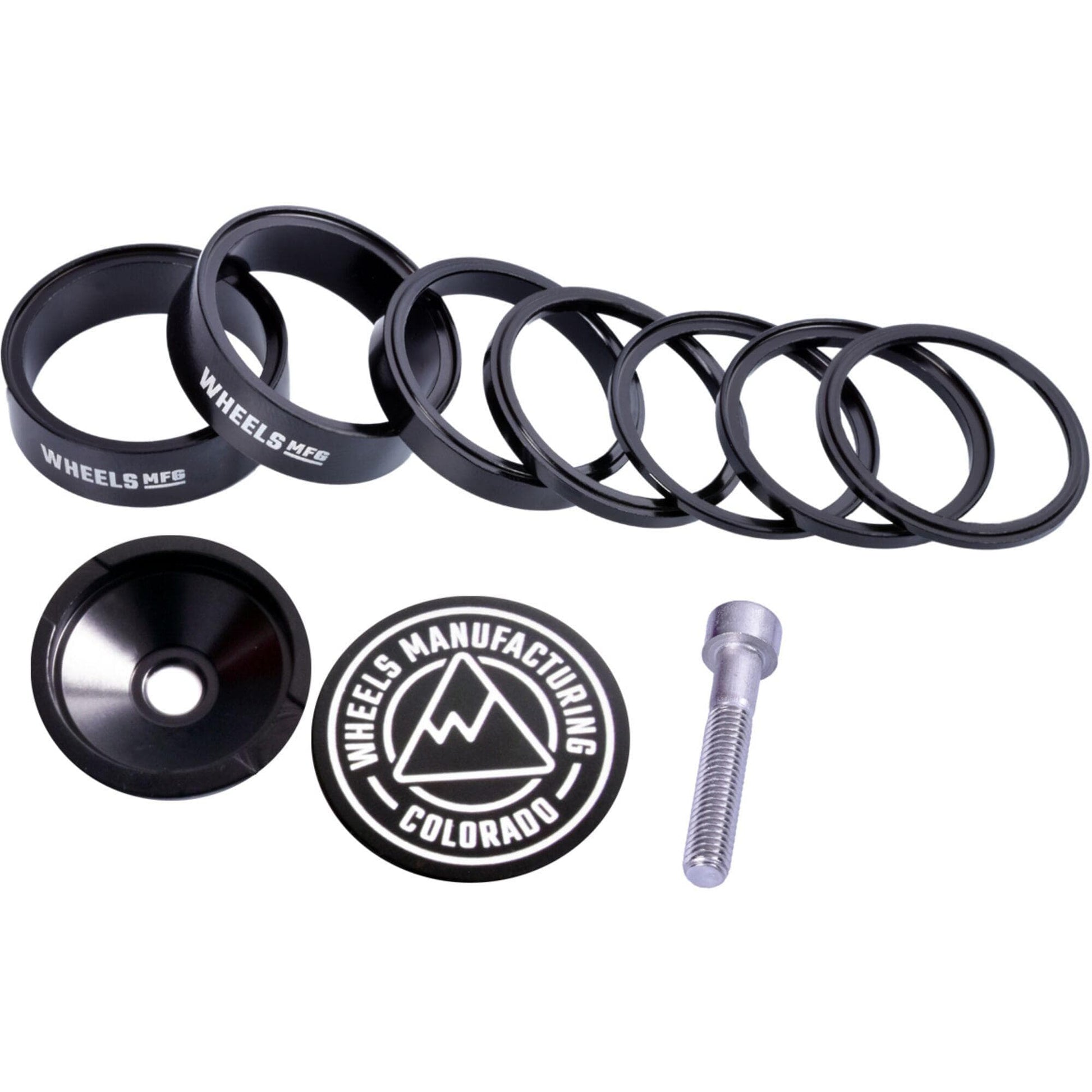 Wheels-Manufacturing-Pro-StackRight-Headset-Spacer-Kit---Black