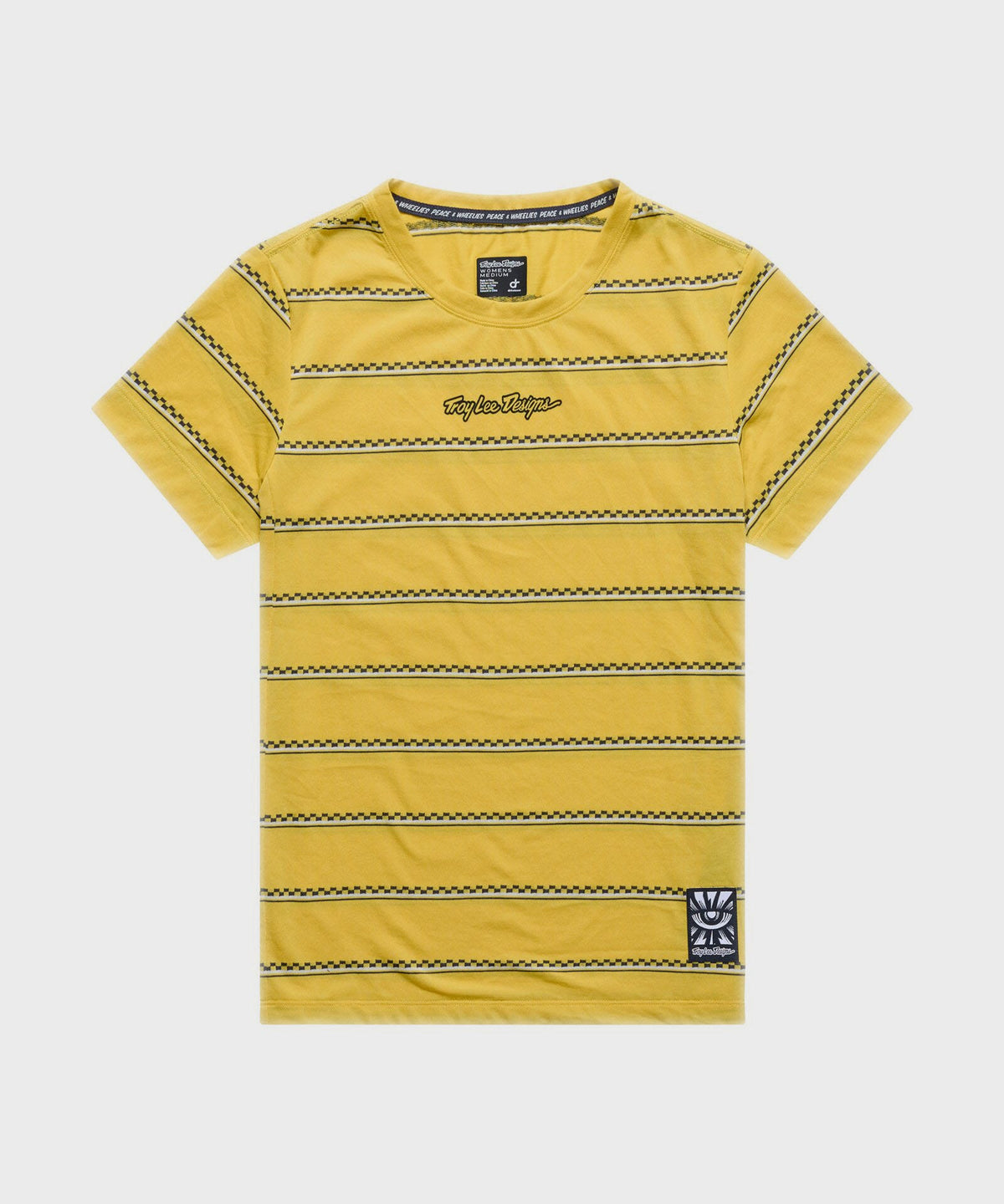 Troy Lee Designs Womens Lilium Ride Short Sleeve Tee - Checked Out Butter - M