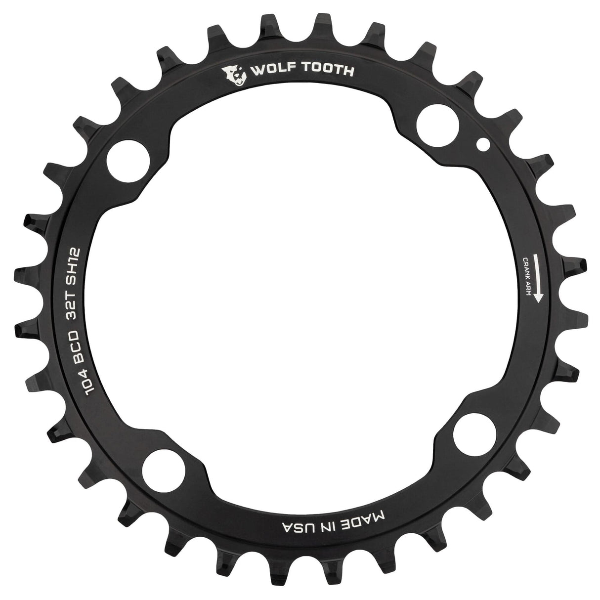 Wolf Tooth 104 BCD Chainring for Shimano 12 Speed Hyperglide Drop Stop ST / 32T