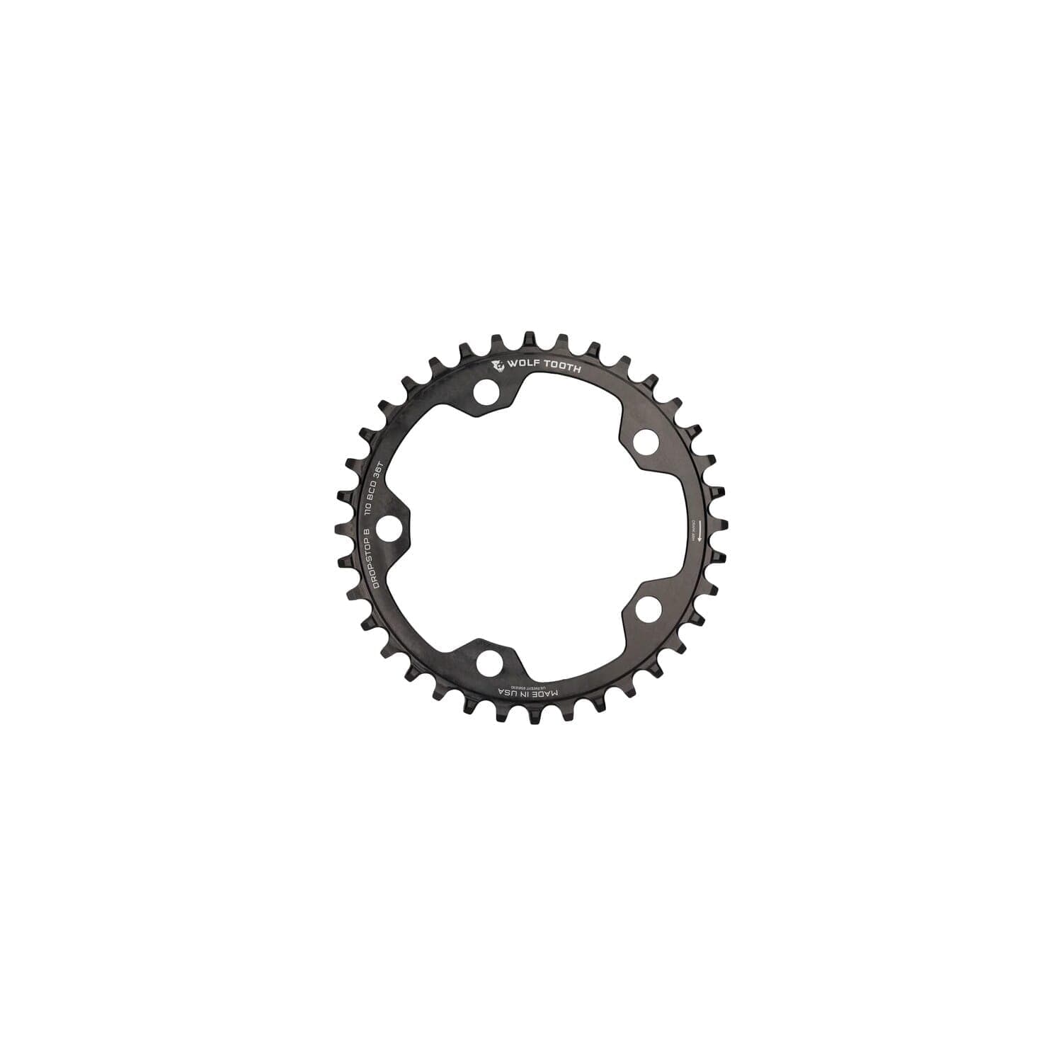 Wolf Tooth 110 BCD Flat Top Gravel / CX / Road Chainring Drop Stop B