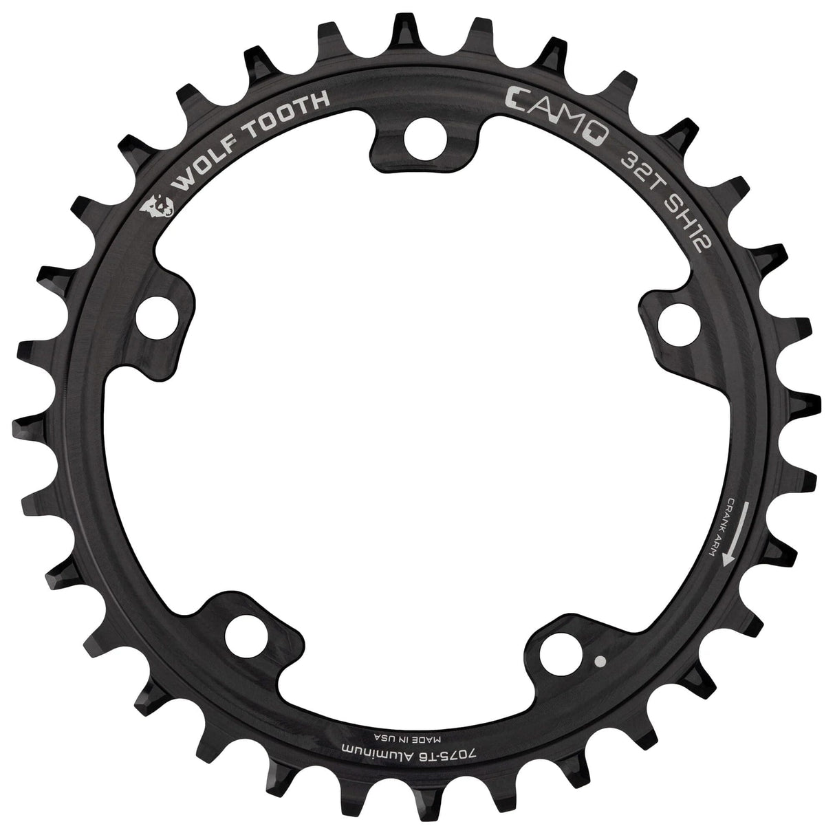 Wolf Tooth CAMO Round Chainring for 12 Speed Shimano Hyperglide Drop Stop ST / 38T