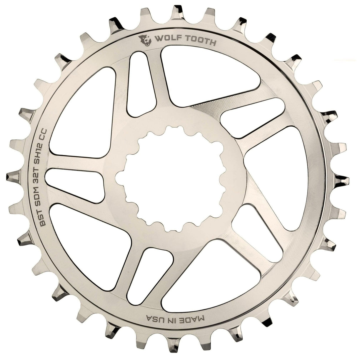 Wolf Tooth Direct Mount Round Chainring for Cane Creek and SRAM Shimano 12 Speed Hyperglide Drop Stop ST / Boost