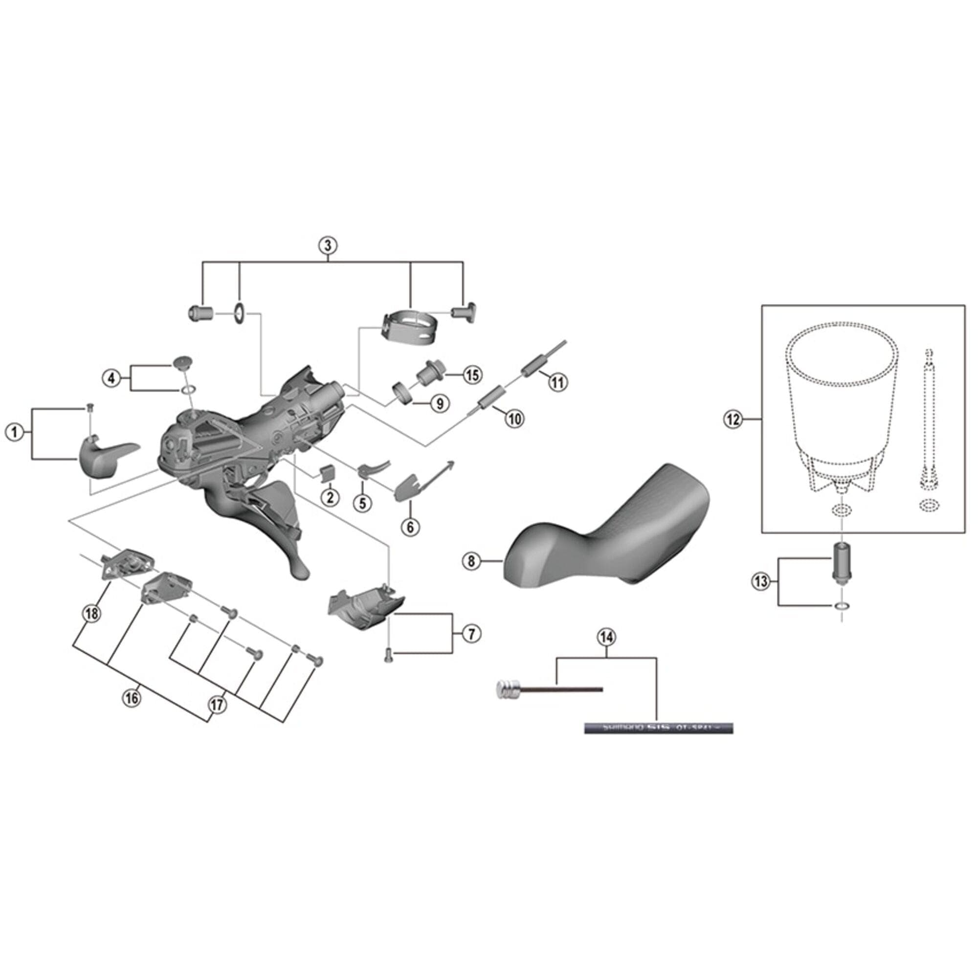 Shimano Spares Ultegra ST-R8020 STI Lever Bracket Cover Hoods