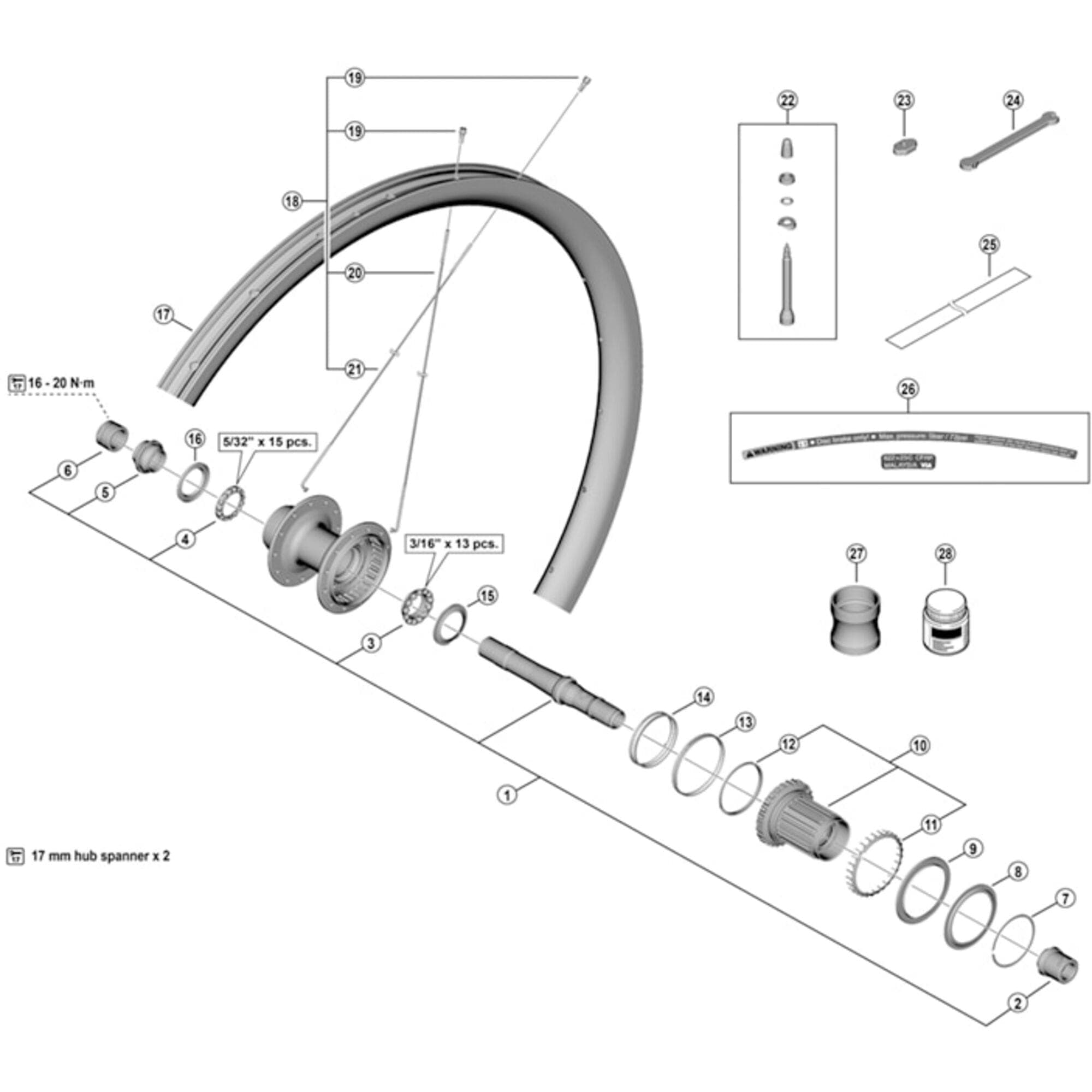Shimano Spares WH-RX880-TL-R12 spoke - 280 mm