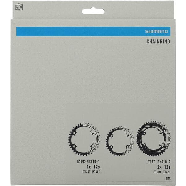 Shimano GRX FC-RX610-1 GRX 12 speed single 1X chainring, 40T