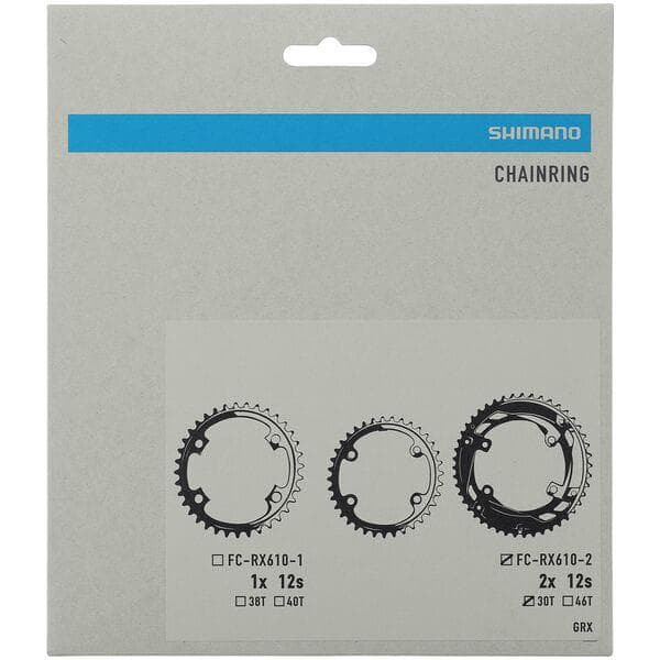 Shimano GRX FC-RX610-2 GRX 12 speed double inner chainring 30T-NS, for 46-30T