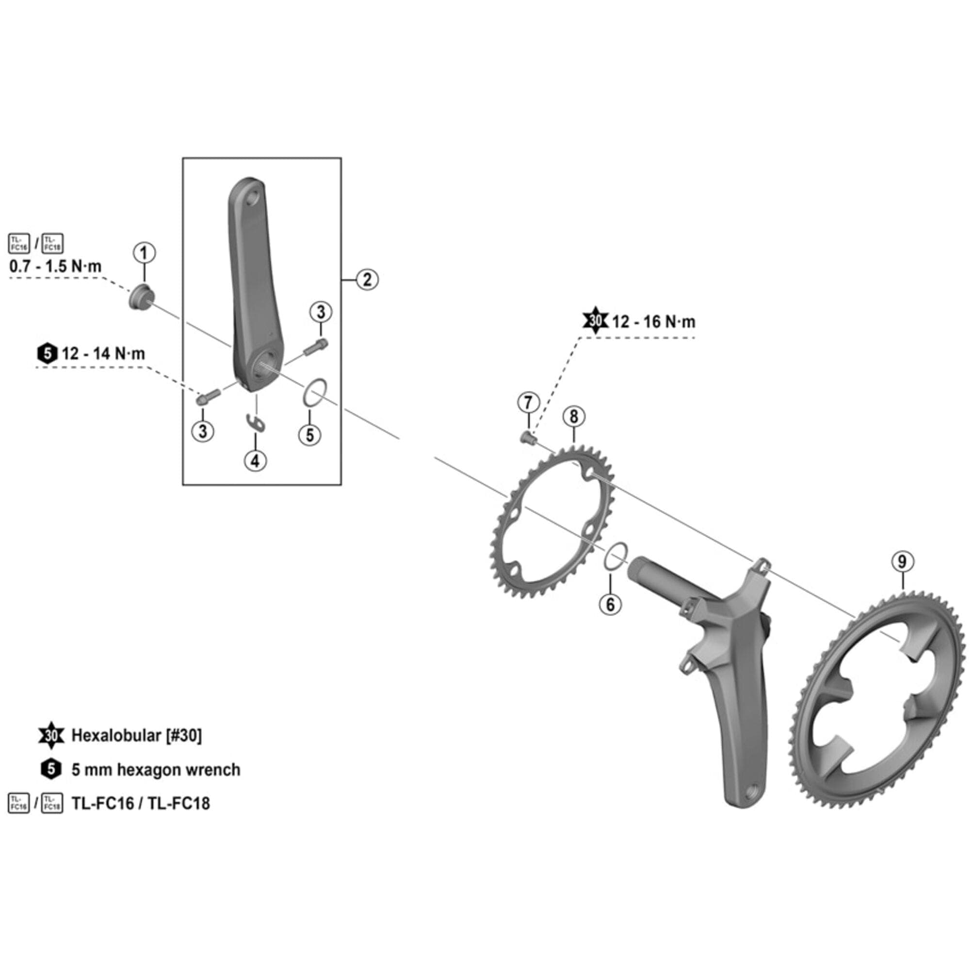 Shimano Dura-Ace FC-09 left hand crank arm, 177.5 mm