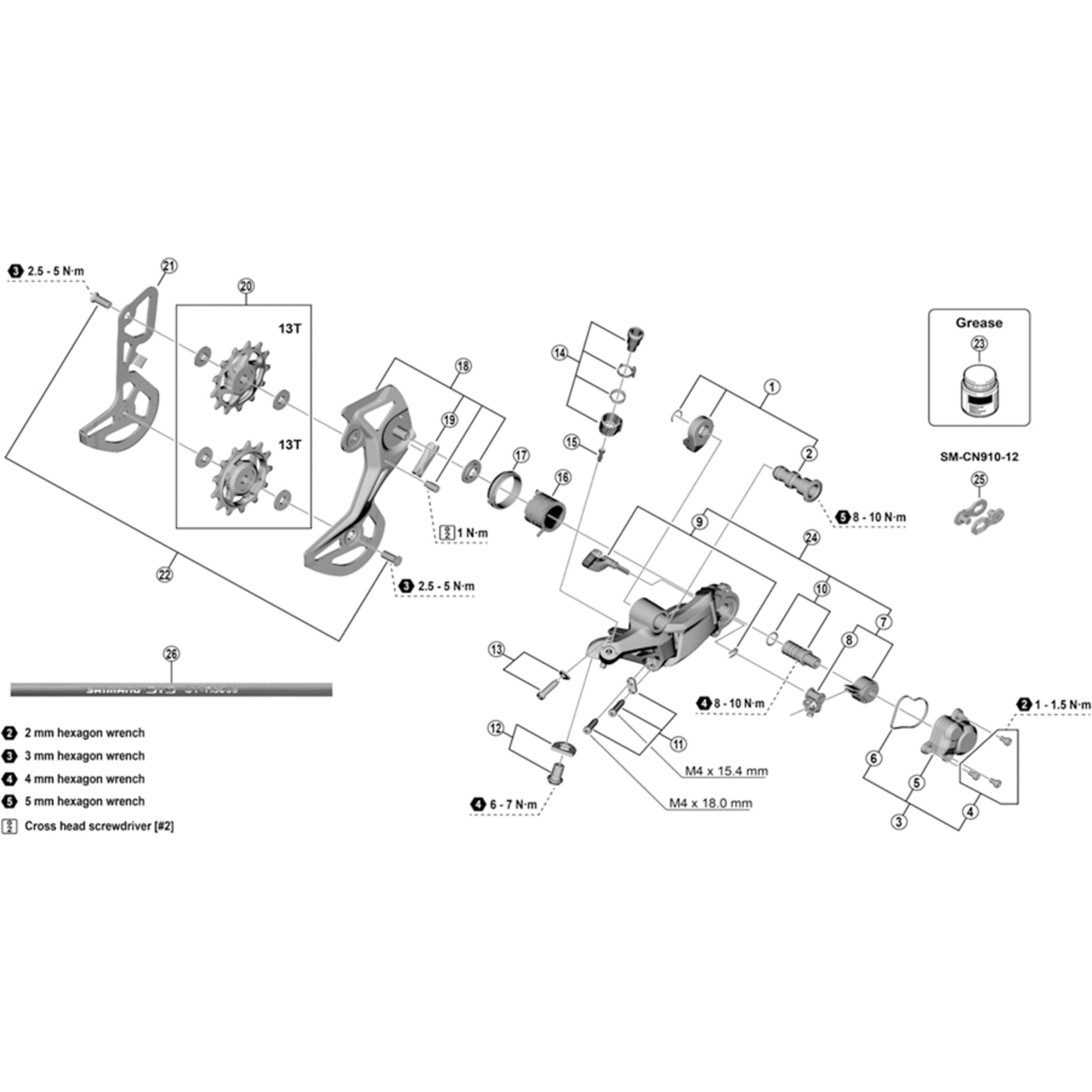 Shimano Spares RD-M8100 stroke adjusting screws and plate