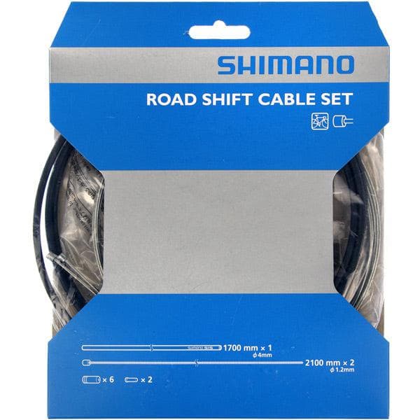 Load image into Gallery viewer, Shimano Spares Road gear cable set; steel inner wire; black
