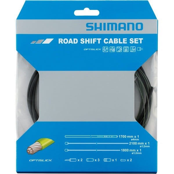 Shimano Road gear cable set, OPTISLICK, coated inners, black