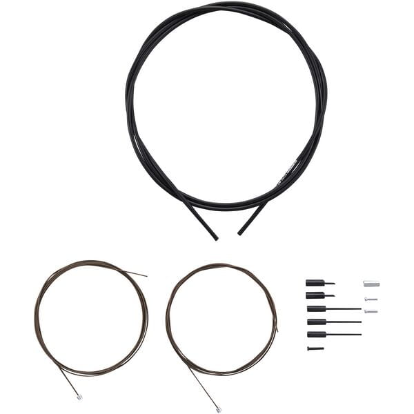Shimano Road gear cable set; Polymer coated inners; black