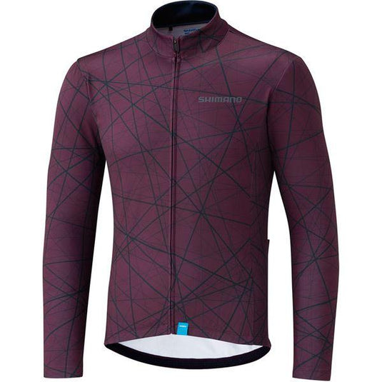 Shimano Clothing Men's Team Long Sleeve Jersey, Red, Size XL
