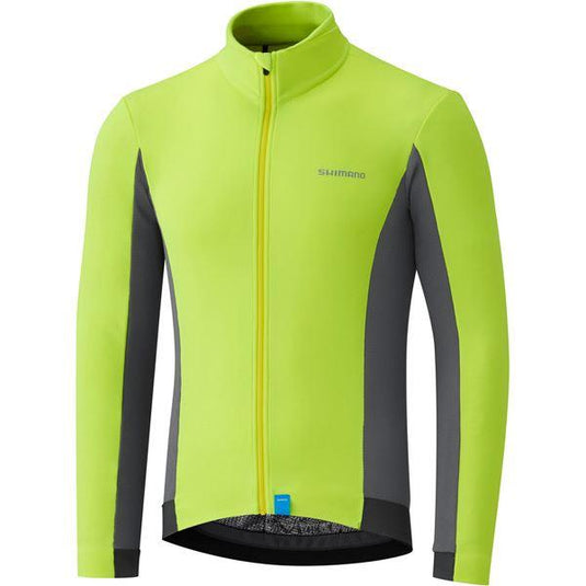 Shimano Clothing Men's Thermal Jersey, Neon Yellow, Size M