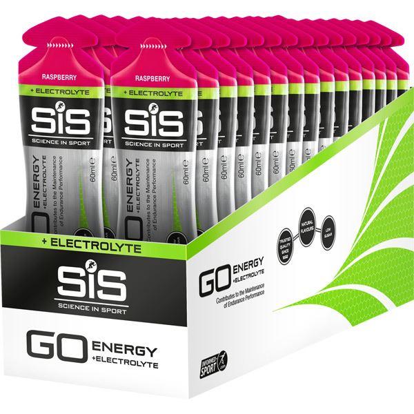 Science In Sport GO Energy + Electrolyte Gel - box of 30 gels - raspberry