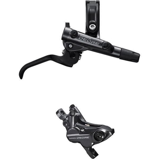 Shimano Deore BR-M6120/BL-M6100 Deore bled brake lever/post mount 4 pot calliper; front right