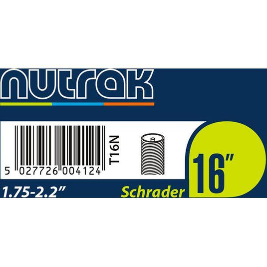 Nutrak 16 x 1.75 - 2.125 inch Schrader inner tube