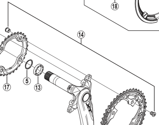 Shimano FC-T781 gear fixing bolt nuts