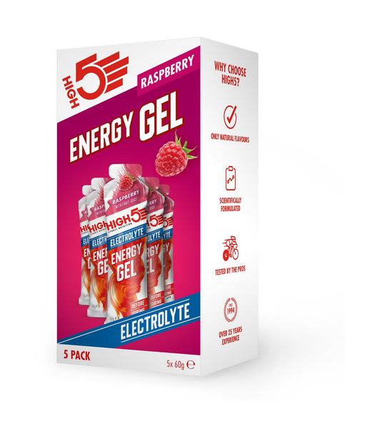 High5 High5 Energy Gel Electrolyte (60g, x5, Raspberry)