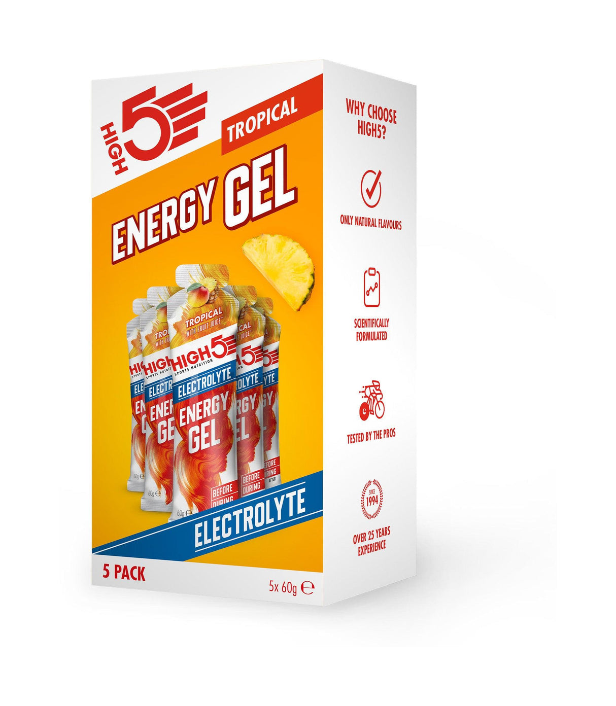 High5 High5 Energy Gel Electrolyte (60g, x5, Tropical)