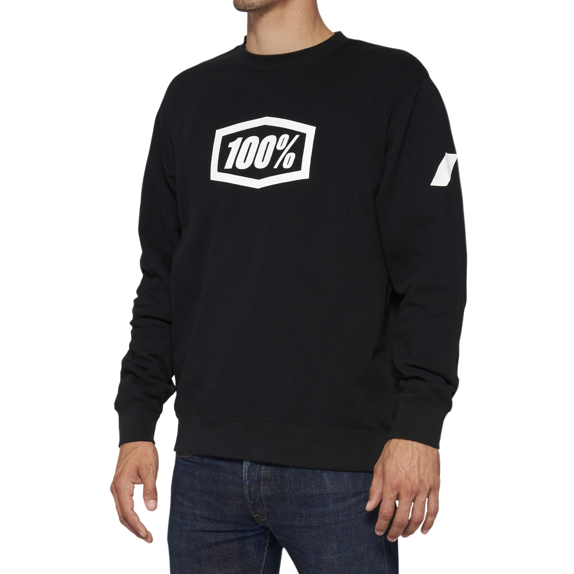 100% ICON Pullover Crewneck Fleece Black XXL