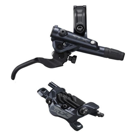 Shimano SLX BR-M7120/BL-M7100 SLX 4 pot bled brake lever/post mount calliper; front right