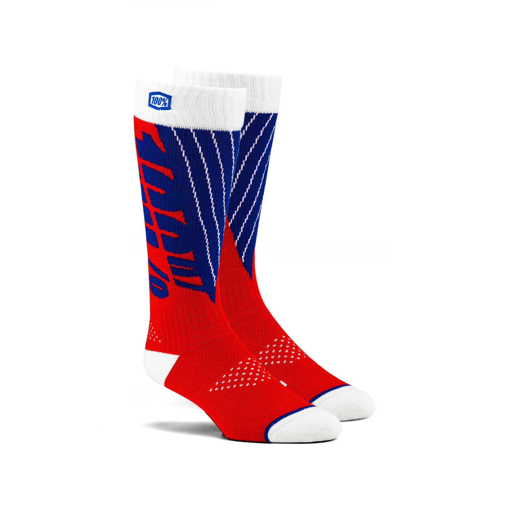 100% Torque Comfort Moto Socks Red / Blue L/XL