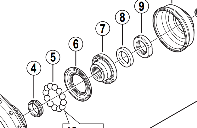 Shimano Spares DH-3D72 cone with dust cover M11 x 12.1 mm