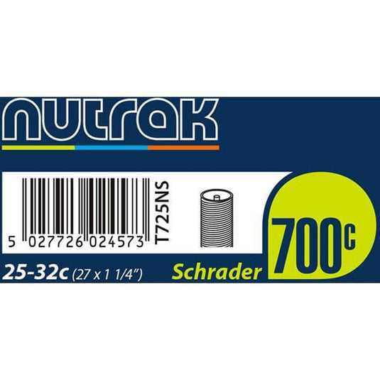 Nutrak 700 x 25 - 32C (27 x 1-1/4 inch) Schrader inner tube