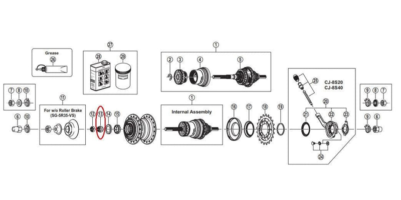 Load image into Gallery viewer, Shimano Nexus SG-4R40 Nexus Left Cone - Y33M37000
