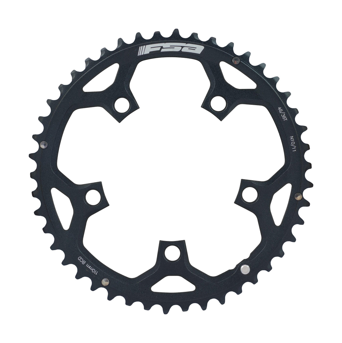 FSA Pro Road Chainring (2x11, 110x46T, Black, 5h)