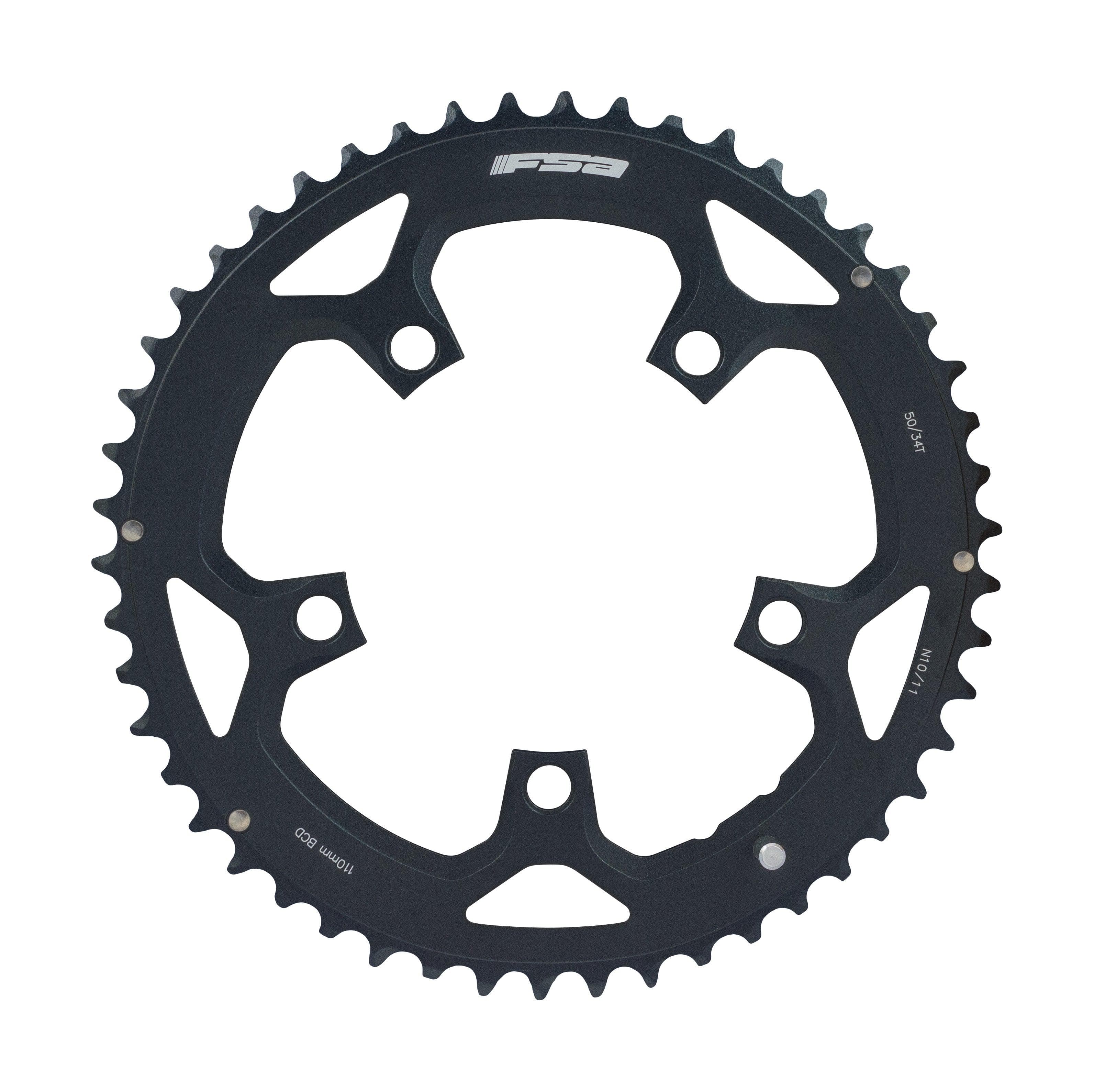 FSA Pro Road Chainring (2x11, 110x50T, Black, 5h, 12mm Pin)