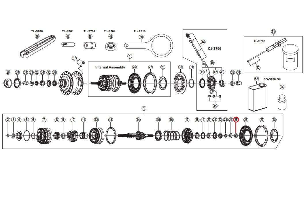 Shimano Alfine SG-S700 Serrated Lock Nut 4.4mm - Y37R11000