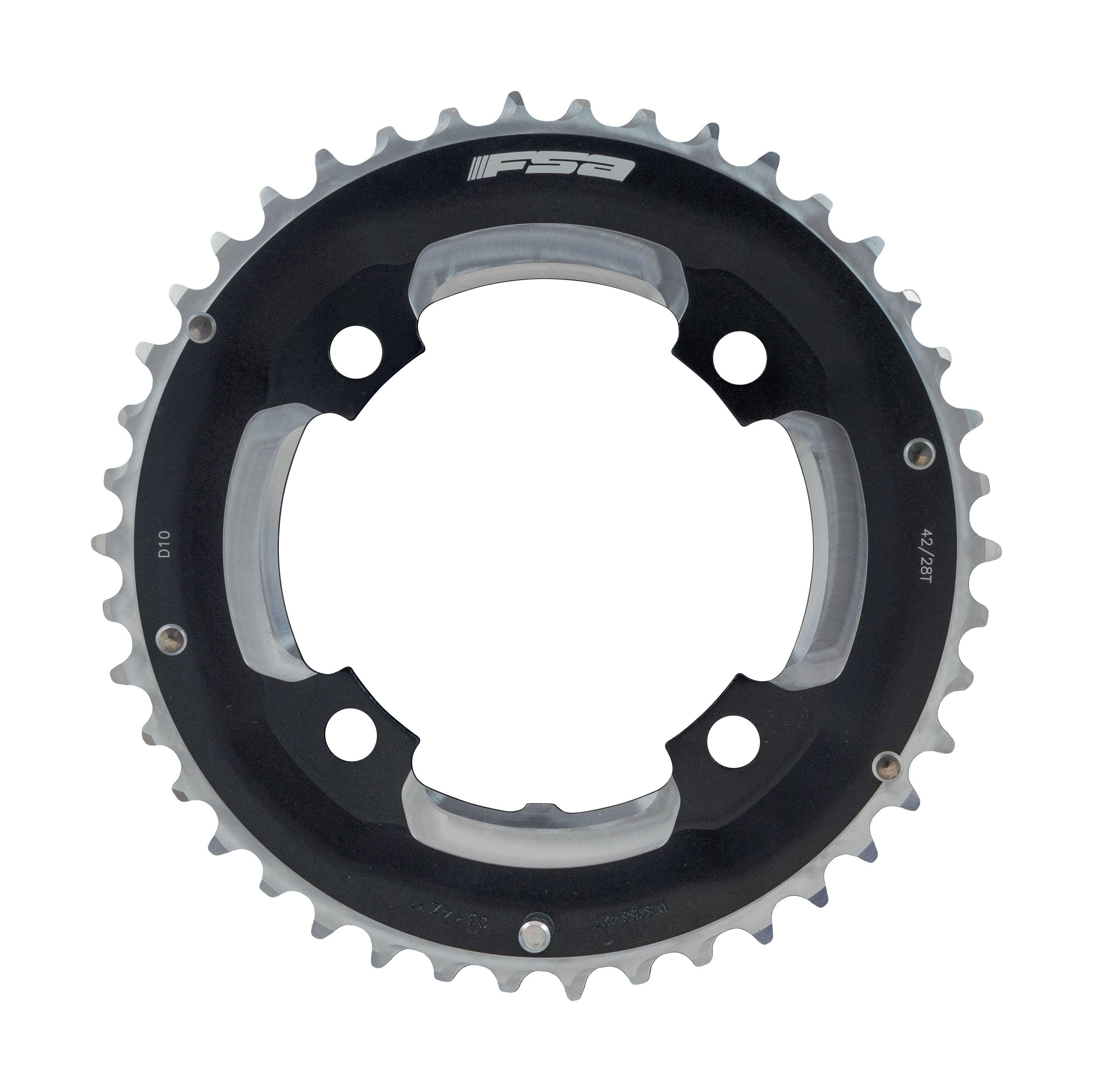 FSA Pro MTB Chainring (2x10, 104x44T, Black, 4h)