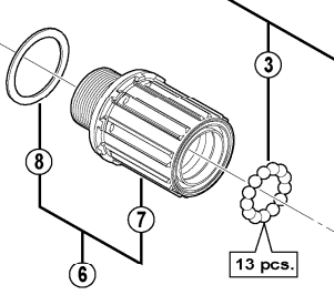 Shimano FH-M988 complete freewheel body