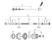 Shimano Spares FH-RM66 complete hub axle 146 mm