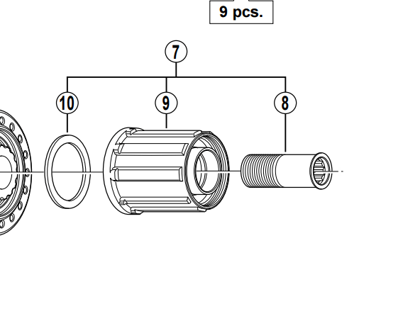 Shimano Spares FH-RM35 complete freewheel body
