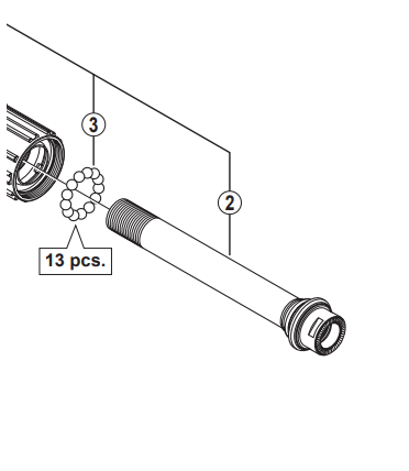 Shimano Spares FH-M788 hub axle unit