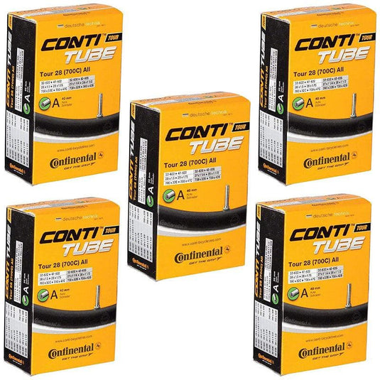 5x Continental Tour 28 700 x 32-47c Bike Inner Tubes - Schrader 40mm Valve - 182001