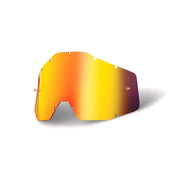 100% Accuri / Racecraft / Strata Anti-Fog Replacement Lens - Red Mirror / Smoke