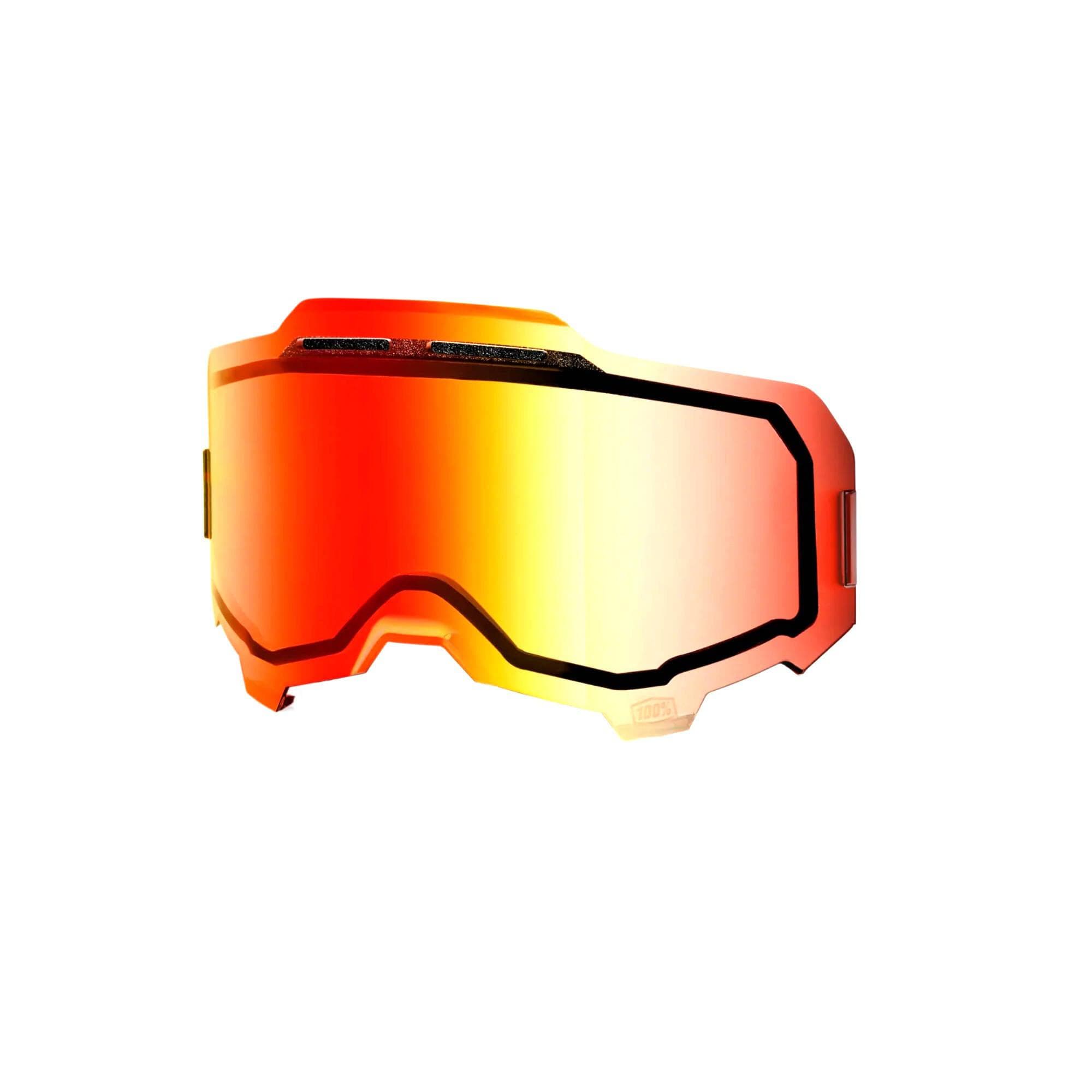 100% Armega Injected Dual Pane Vented Lens - Mirror Red
