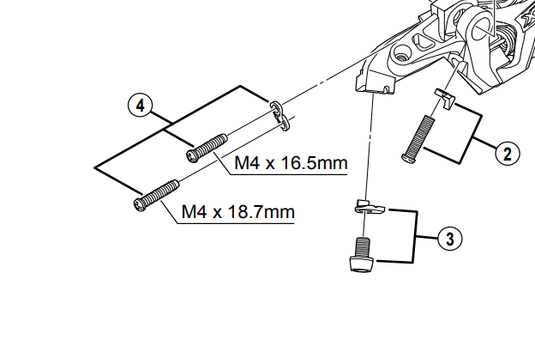 Shimano RD-M773 B-tension adjusting screw, M4 x 18 mm